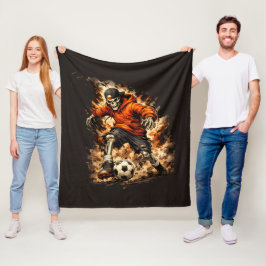 Skelet Voetbalspeler Streetwear Cartoon – Dyna Fleece Deken