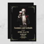 Skelet Volwassen Halloween Cocktail Party Uitnodig Feestdagenkaart (Voorkant / Achterkant)