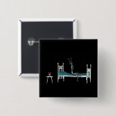 Skelet voor bedtijd-röntgen vierkante button 5,1 cm (Voorkant /achterkant)