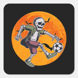 Skelet voor voetzoekers - Halloween Vierkante Sticker