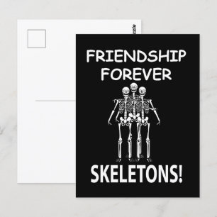 Skelet Vriendschap Voor Altijd Halloween Skelet Briefkaart