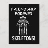 Skelet Vriendschap Voor Altijd Halloween Skelet Briefkaart (Voorkant)