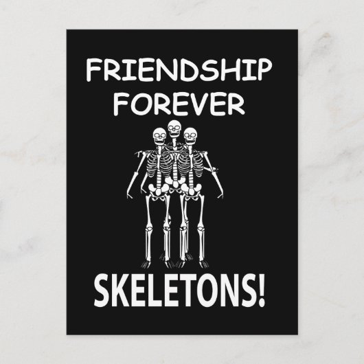 Skelet Vriendschap Voor Altijd Halloween Skelet Briefkaart (Voorkant)