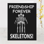 Skelet Vriendschap Voor Altijd Halloween Skelet Kaart (Gele Bloem)