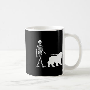 Skelet Wandelen Een Newfoundlander Hond Halloween Koffiemok