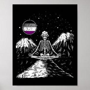 Skelet Yoga Aual Lgbt-q Grappig Skelet Meditator Poster
