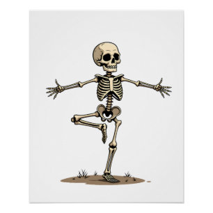 Skelet Yoga � Grappig Halloween Fitness Shirt Perfect Poster