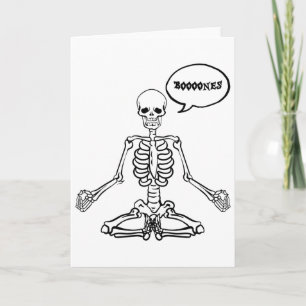 Skelet Yoga Grappige Meditatie Halloween Botten Na Kaart
