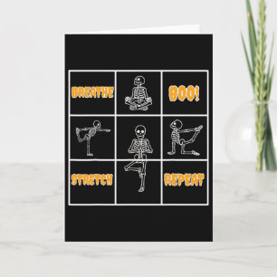 Skelet Yoga Halloween Grappig Adem Boo Rekken  Kaart