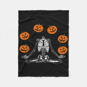 Skelet Yoga Jongleren Pompoen Schedel Fleece Deken