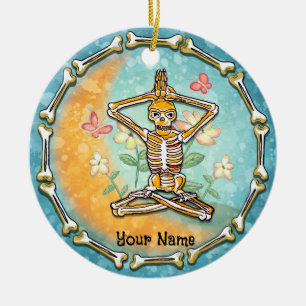 Skelet Yoga Keramisch Ornament