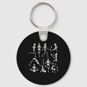 Skelet Yoga Oefeningen Grappig Halloween Flexibel Sleutelhanger