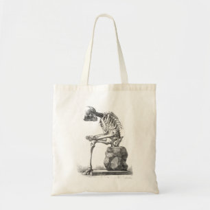 Skelet zittende anatomie illustratie tote bag