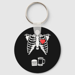 Skelet Zwangerschap Burger Bier Shirt Röntgenfoto Sleutelhanger