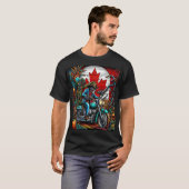 Skeletal Biker in an Apocalyptic World T-shirt (Voorkant volledig)