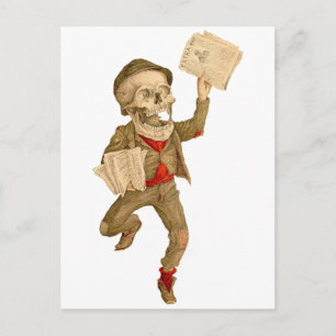 Skeletal Paperboy Briefkaart