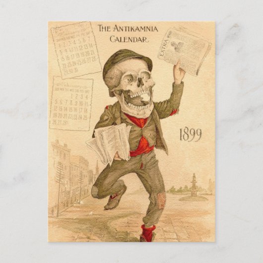 Skeletal Paperboy Briefkaart (Voorkant)
