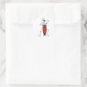 Skeletarts Drummer Conga Player Classic Rou Ronde Sticker (Tas)