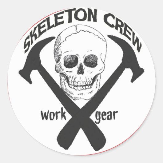 Skeletbemanning Ronde Sticker (Voorkant)