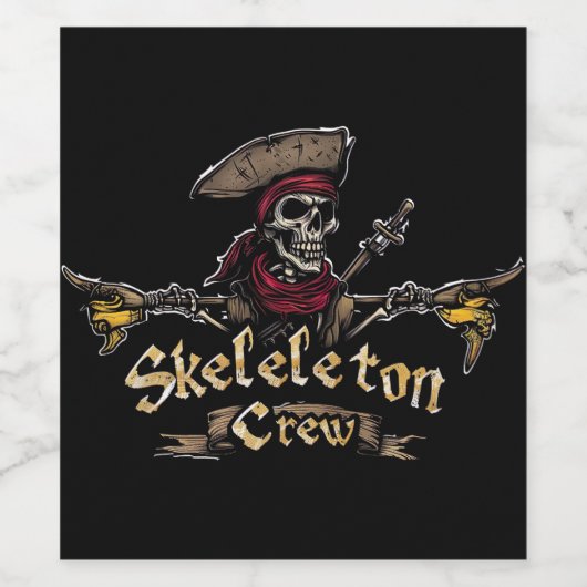 Skeletbemanning Wijn Etiket (Enkel label)