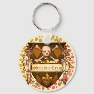 Skeletbemanningsschild sleutelhanger