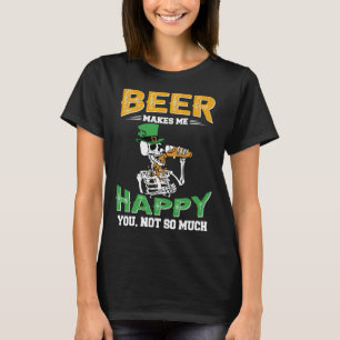 Skeletbier maakt me gelukkig St. Patrick's Day T-shirt
