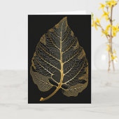 Skeletblad - Goud en Zwart Kaart (Gele Bloem)