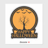 Skeletbomen en katten Halloween ID860 Sticker (Vel)