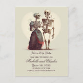 Skeletcombinatie sparen de datum aankondiging briefkaart (Voorkant)