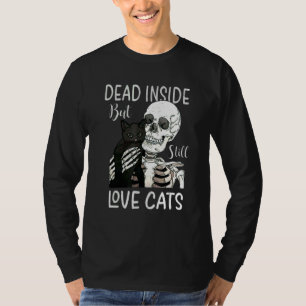 Skeletdop binnen, maar nog steeds een liefdeskat t-shirt