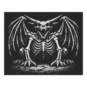 Skeletdraak door BurnsInHell Perfect Poster