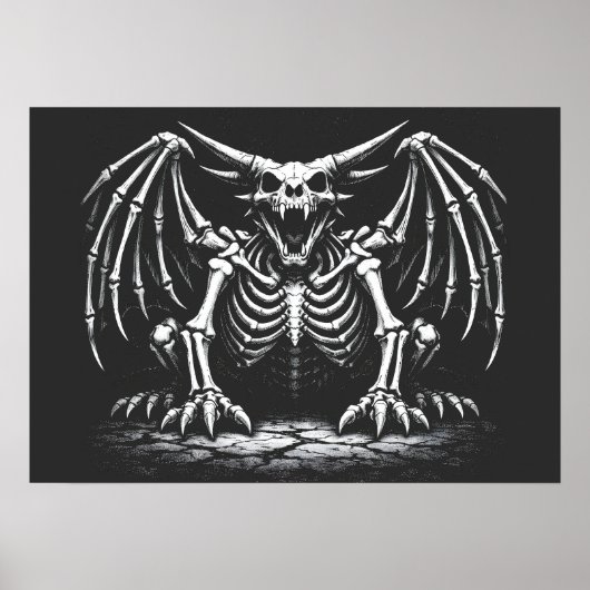 Skeletdraak door BurnsInHell Poster (Voorkant)