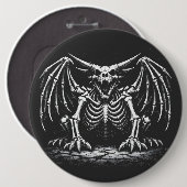 Skeletdraak door BurnsInHell Ronde Button 6,0 Cm (Voorkant /achterkant)