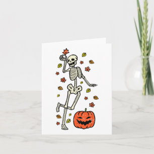 Skeletendans Pompoen Halloween Kostuum Herfst Mann Kaart