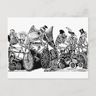 Skeletfietsers van José Guadalupe Posada Briefkaart