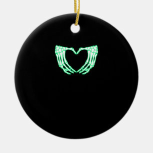 Skelethanden, hart, röntgenkostuum keramisch ornament