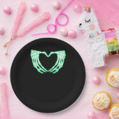 Skelethanden, hart, röntgenkostuum papieren bordje (Feest)