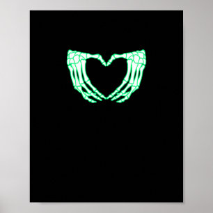 Skelethanden, hart, röntgenkostuum poster