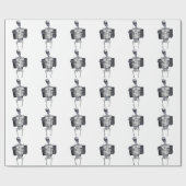 Skeletkap Witte verrijkte verlooppapier Cadeaupapier (Vlak)