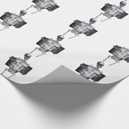 Skeletkap Witte verrijkte verlooppapier Cadeaupapier (Hoek)