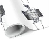 Skeletkap Witte verrijkte verlooppapier Cadeaupapier (Rol Hoek)