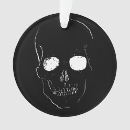 Skeletkop met gloeiende ogen op een ornament