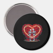 Skeletkoppel houdt handen in een hart van Ro Magneet (Voorkant / Achterkant)