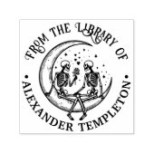 Skeletkoppel in Crescent Moon Library Boeknaam Zelfinktende Stempel (Design)
