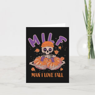 Skeletman Ik hou van Fall Funny Skeleton Pompoen H Kaart