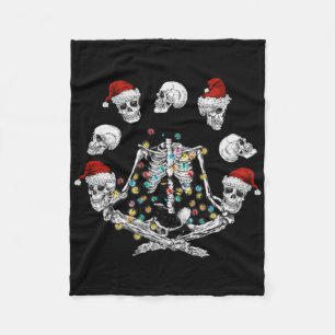 Skeletmeditatie Schedel Yoga Kerstmis Fleece Deken