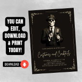  Skeleton Adult Halloween Party Kaart