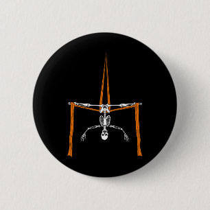 Skeleton Aerialist - Halloween Luchtzijde Circus Ronde Button 5,7 Cm