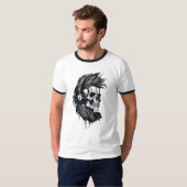Skeleton and skull.skelett und totenkopf t-shirt (Voorkant volledig)
