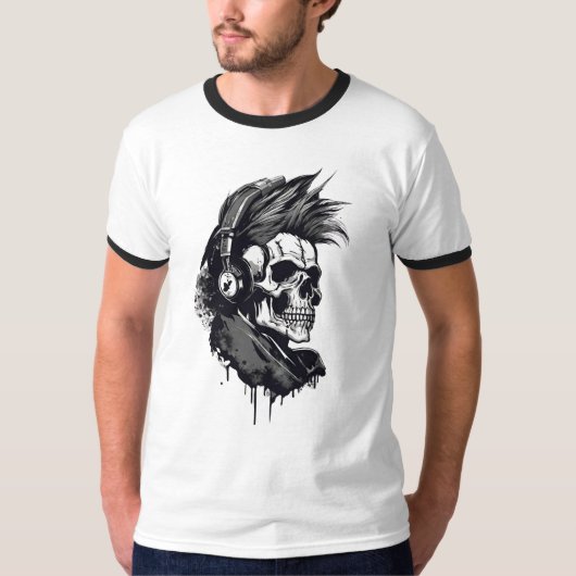 Skeleton and skull.skelett und totenkopf t-shirt (Voorkant)